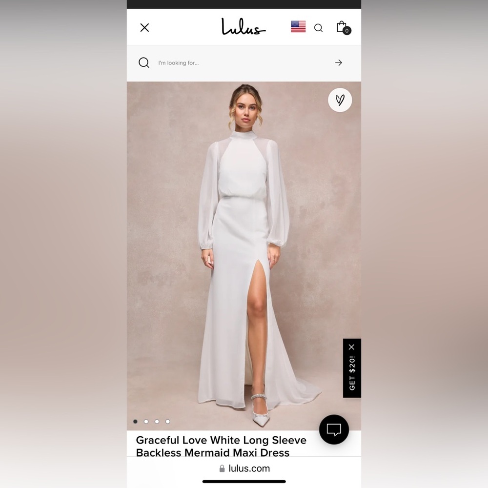 Lulus Graceful Love White Long Sleeve Backless Mermaid Maxi